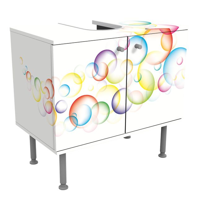 Waschbeckenunterschrank mit Motiv Rainbow Bubbles
