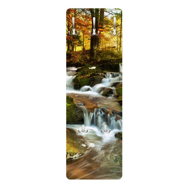 Garderobe - Wasserfall herbstlicher Wald