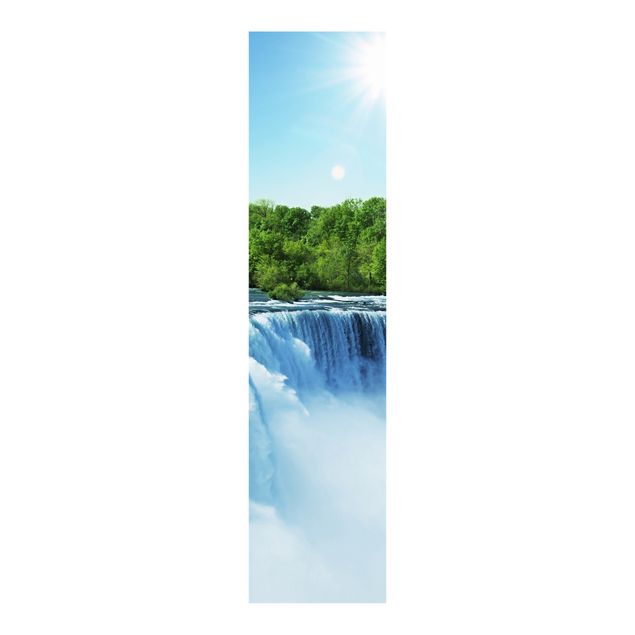 Schiebegardinen 3er Set Wasserfalllandschaft