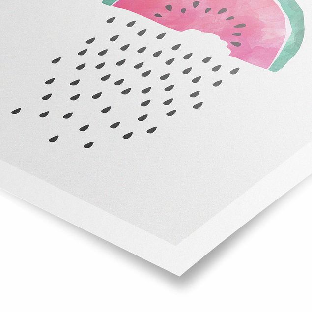 Poster - Wassermelonen Regen - Quadrat 1:1