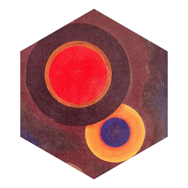 Hexagon Tapete Wassily Kandinsky - Kreise und Linien