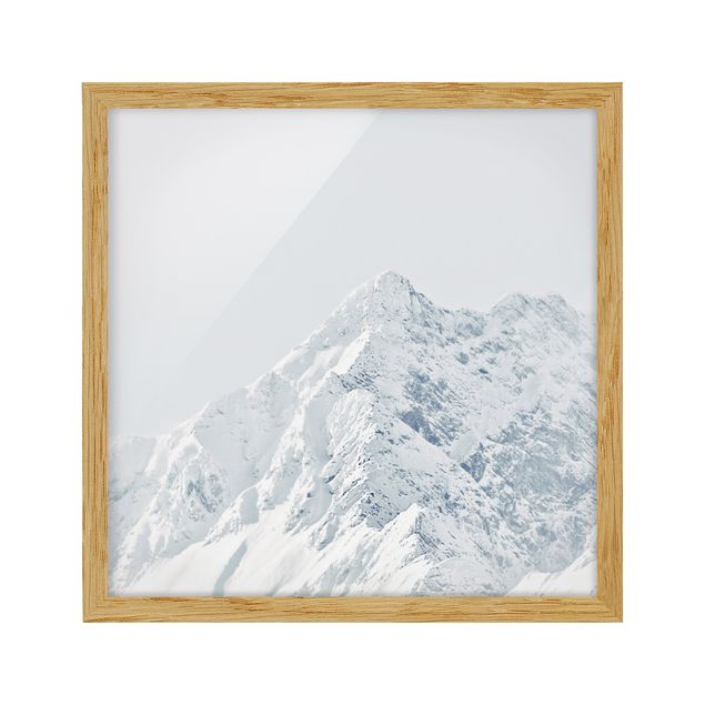 Bild mit Rahmen - Weiße Berge - Quadrat