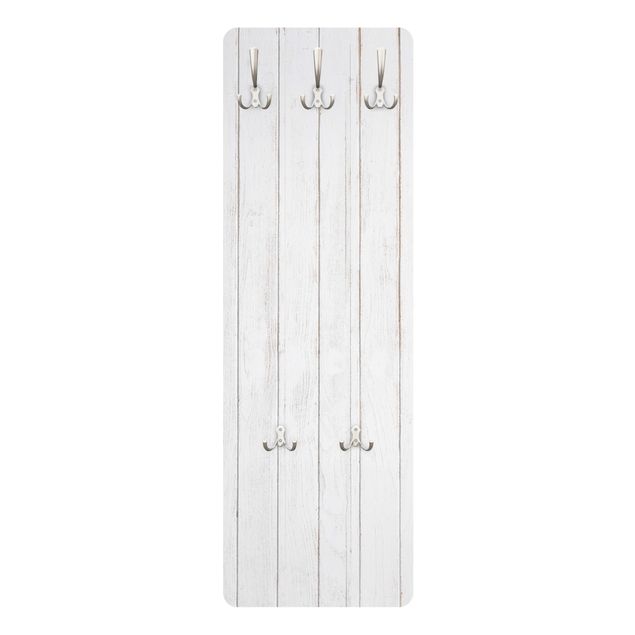 Garderobe - Weiße Holzplanken Shabby