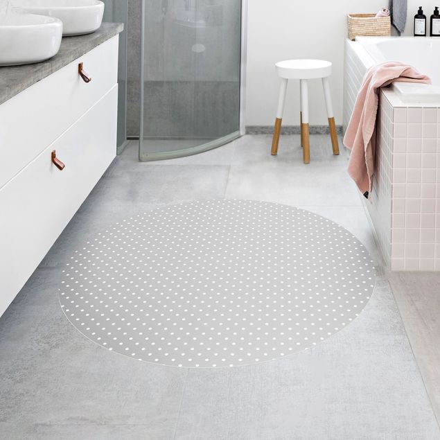 Moderner Teppich Weiße Punkte auf Grau
