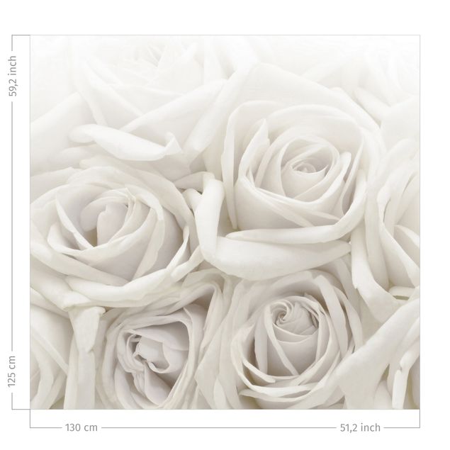 Vorhang Blumen Weiße Rosen