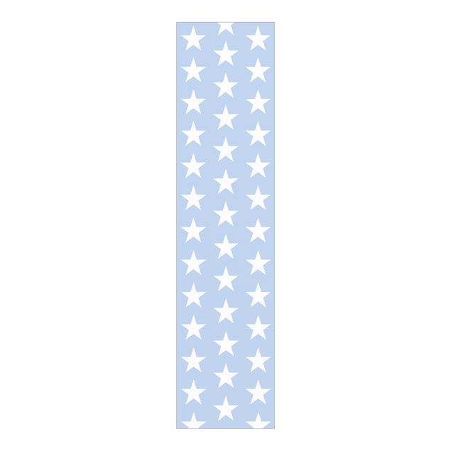 Schiebegardinen mit Motiv 3-teilig Weiße Sterne auf Blau