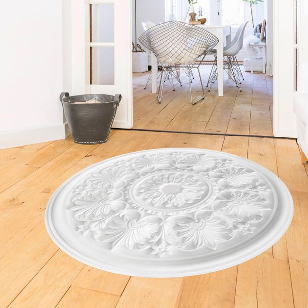 Moderne Teppiche Weißer Stuck im Kreis