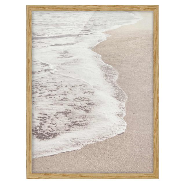 Bild mit Rahmen - Welle küsst Strand