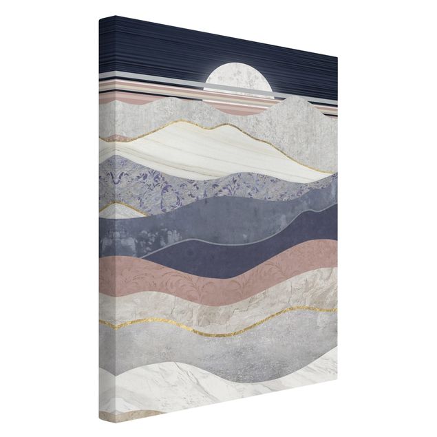 Leinwandbild Kunstdruck Wellenförmige Berglandschaft