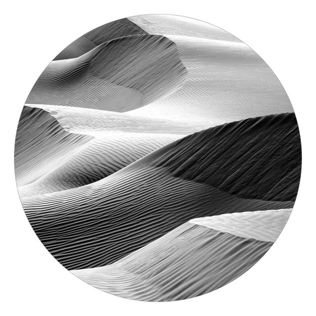 Fototapete Schwarz-Weiß Wellenmuster im Wüstensand