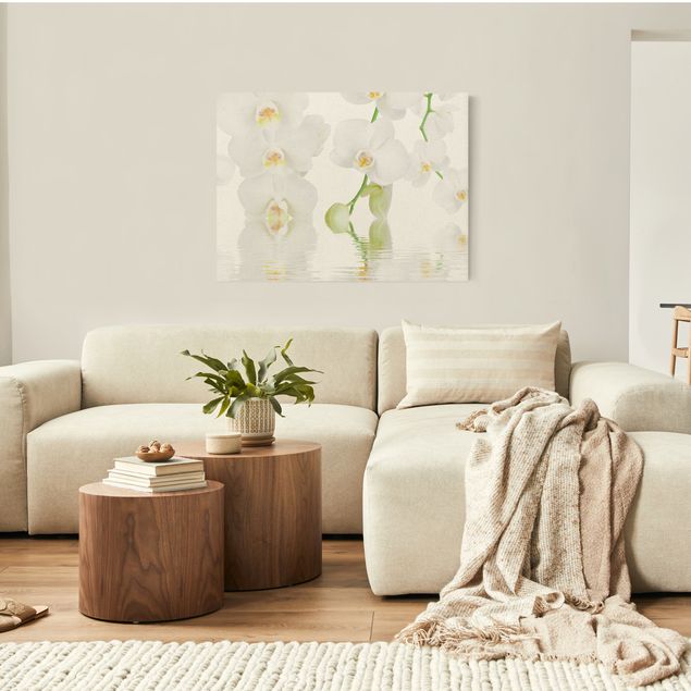 Leinwandbilder Wohnzimmer modern Wellness Orchidee - Weiße Orchidee