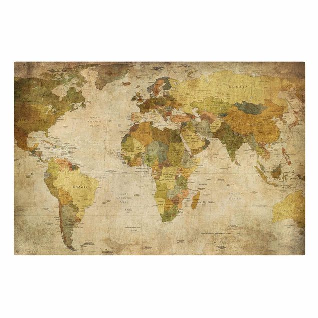 Schöne Leinwandbilder Weltkarte