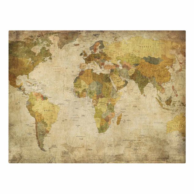 Bilder auf Leinwand Weltkarte