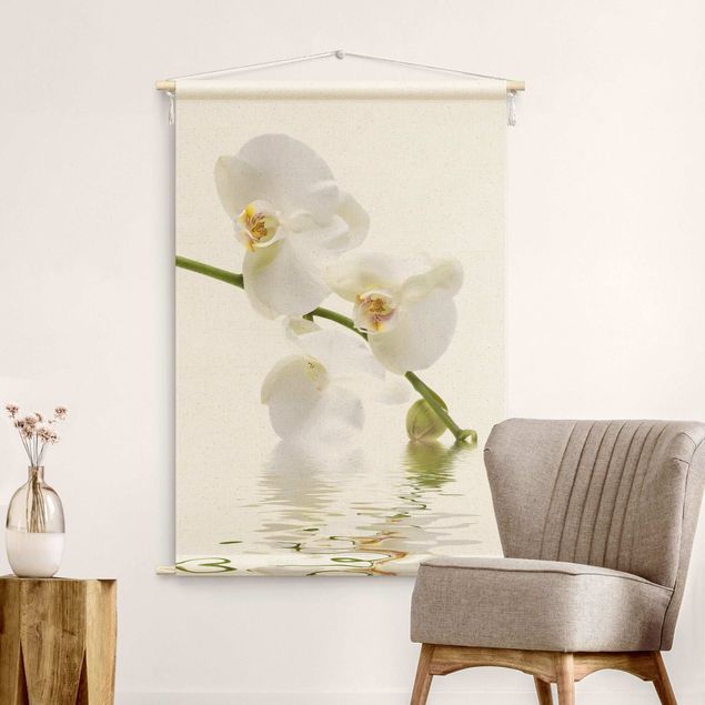 Wandtuch Blumen White Orchid Waters