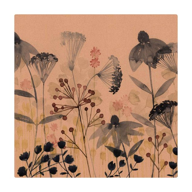 Teppich Esszimmer Wildblumen Aquarell I