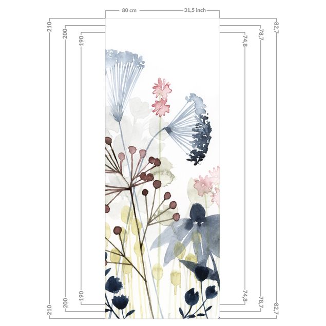 Duschrückwand - Wildblumen Aquarell I