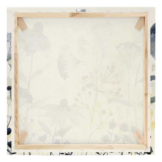 Leinwandbild - Wildblumen Aquarell I - Quadrat 1:1