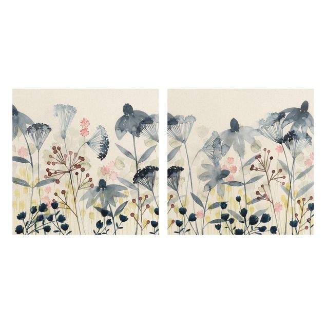 Wandbilder Wildblumen Aquarell Set I