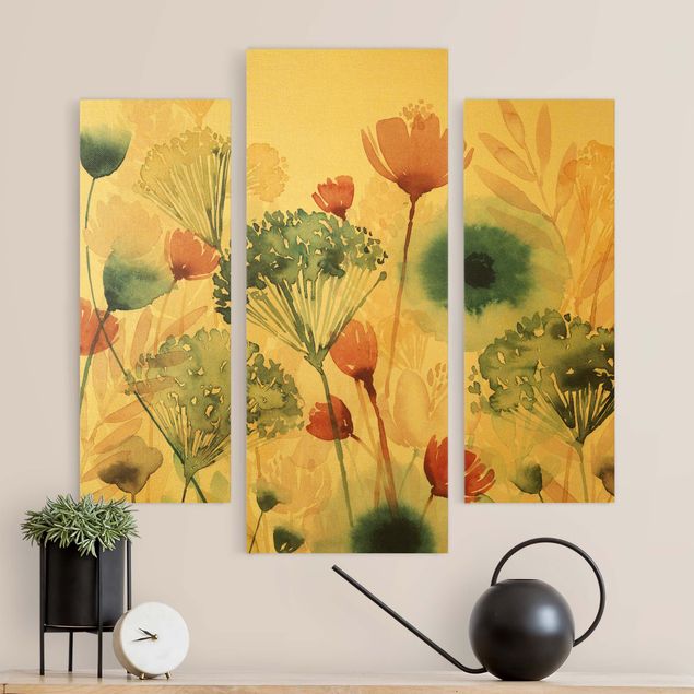 Moderne Leinwandbilder Wohnzimmer Wildblumen im Sommer I