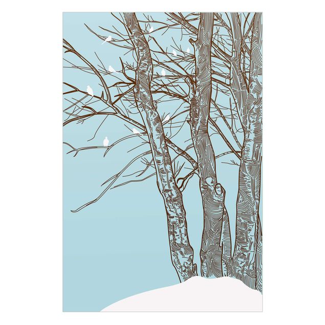 Fensterbilder Winterbäume