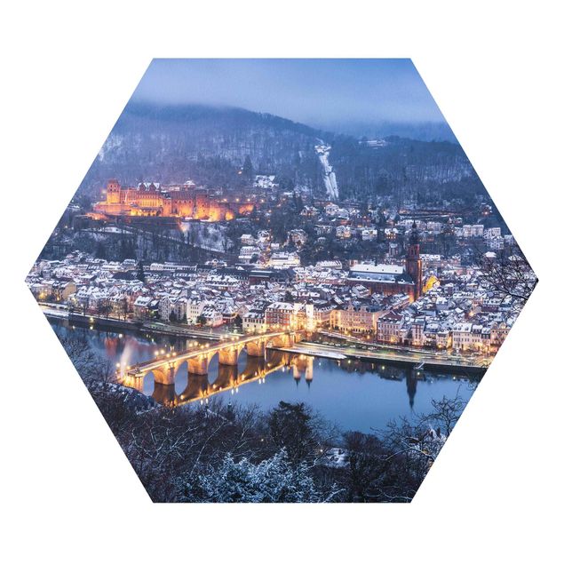 Hexagon Bild Forex - Winterliches Heidelberg