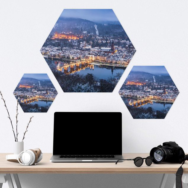 Hexagon Bild Forex - Winterliches Heidelberg