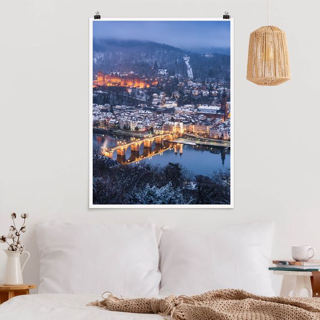 Städte Poster Winterliches Heidelberg