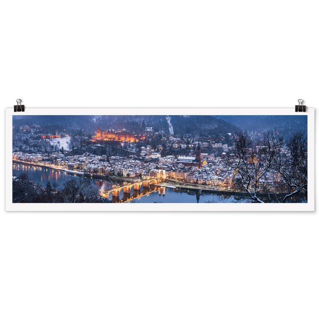 Poster - Winterliches Heidelberg - Panorama 3:1