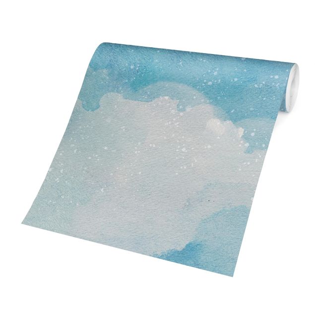 Design Tapete Wolken Wasserfarben