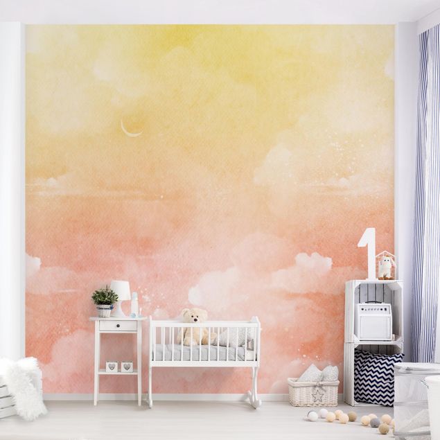 Wandtapete Design Wolkenhimmel Pastell