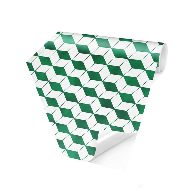Hexagon Tapete Würfel Muster in 3D