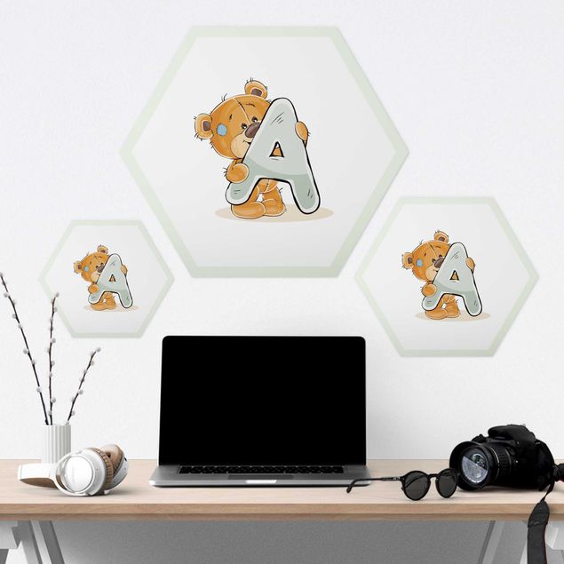 Hexagon-Forexbild - Wunschbuchstabe Teddy Junge