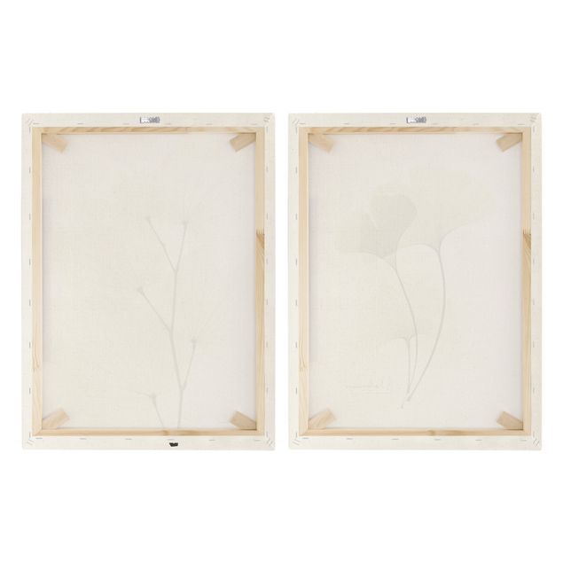 2-teiliges Leinwandbild - X-Ray - Orchideenbaumblätter & Ginko
