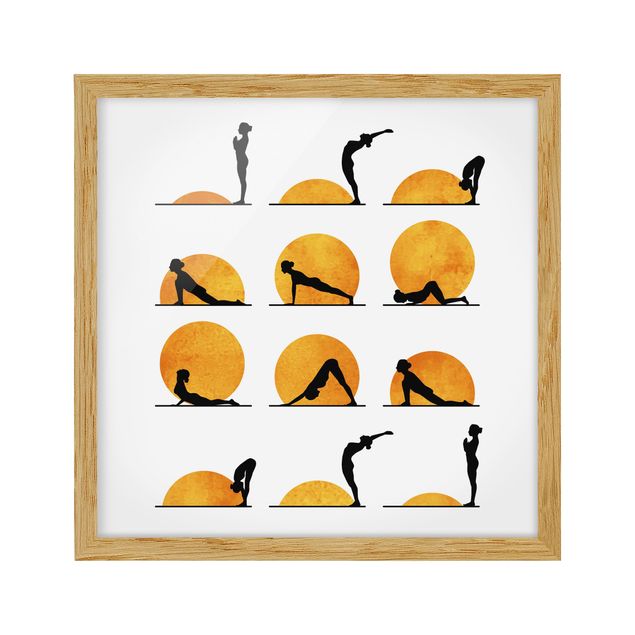 Bild mit Rahmen - Yoga - Der Sonnengruß - Quadrat