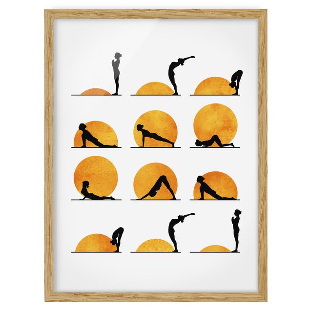 Bild mit Rahmen - Yoga - Der Sonnengruß - Hochformat