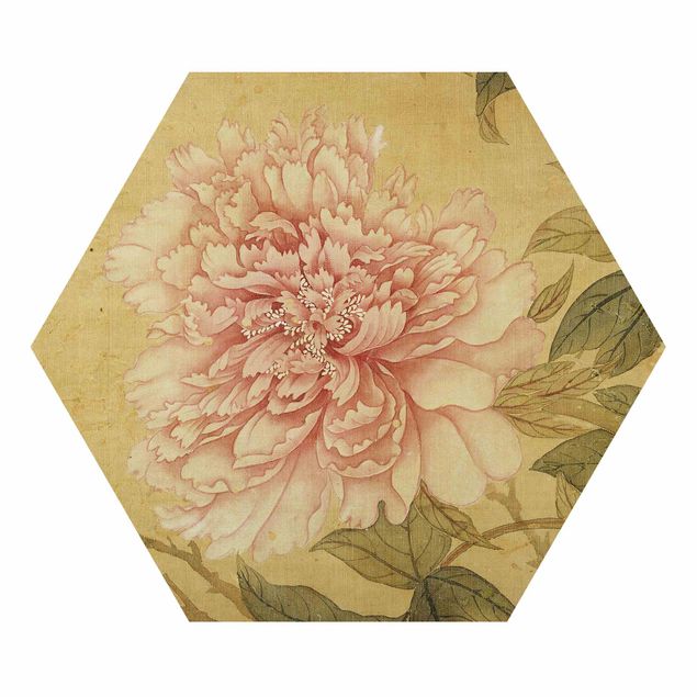 Hexagon-Alu-Dibond Bild - Yun Shouping - Chrysantheme