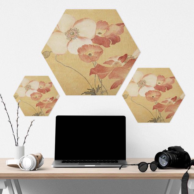 Hexagon-Forexbild - Yun Shouping - Mohnblumen