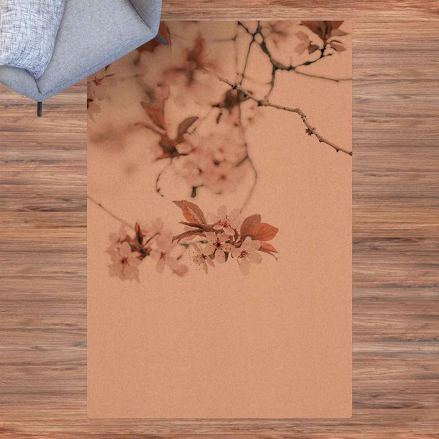Teppiche Zarte Kirschblüten am Zweig