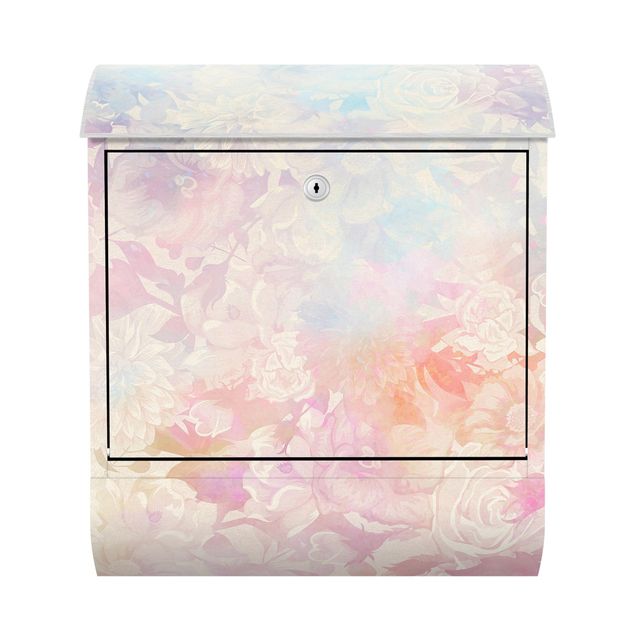 Designer Briefkasten Zarter Blütentraum in Pastell