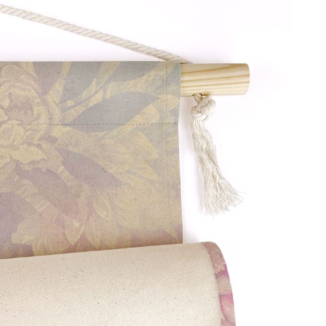 Wandtücher Zarter Blütentraum in Pastell