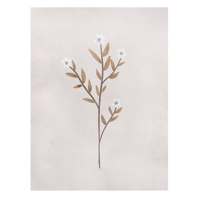 Schöne Leinwandbilder Zarter Zweig mit weißen Blüten
