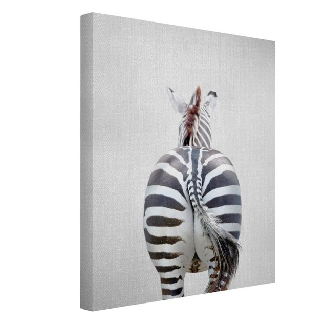 Wandbilder Schwarz-Weiß Zebra von hinten