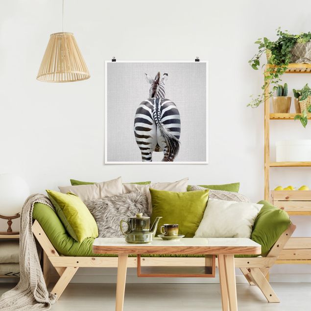 Poster Kinderzimmer Tiere Zebra von hinten