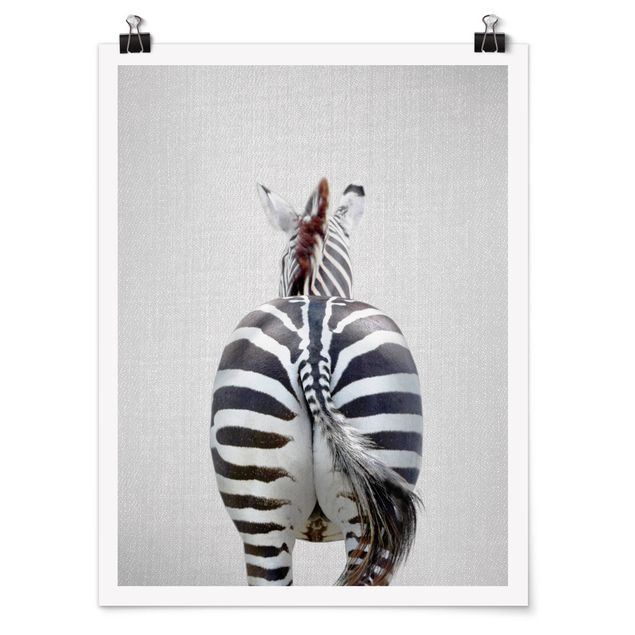 Poster Tiere Zebra von hinten
