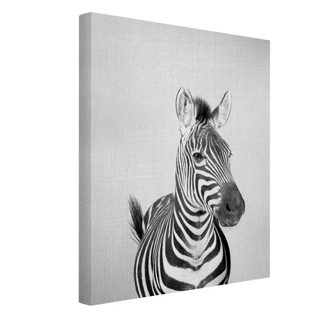 Leinwand Schwarz-Weiß Zebra Zilla Schwarz Weiß
