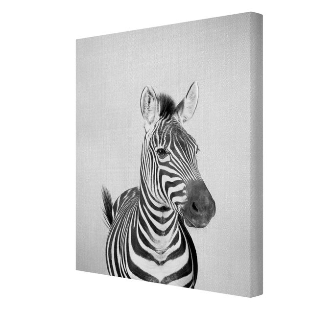 Moderne Leinwandbilder Wohnzimmer Zebra Zilla Schwarz Weiß
