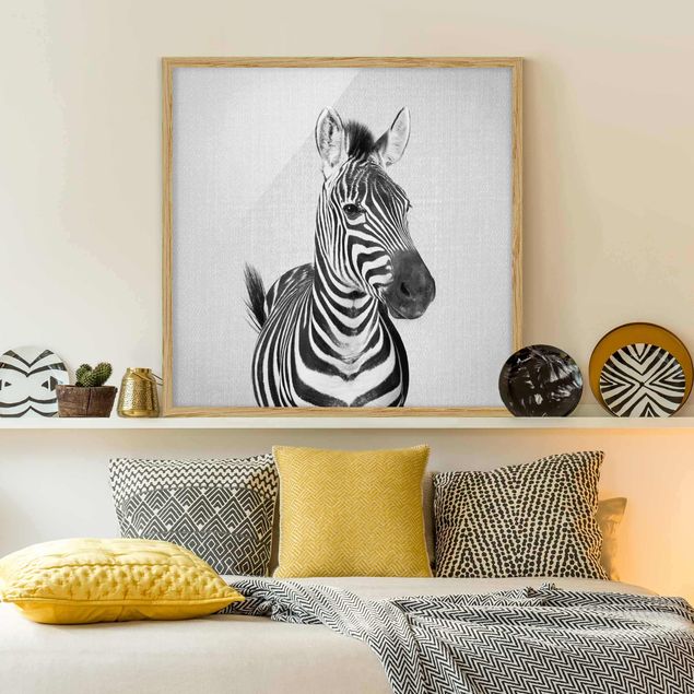 Schöne Wandbilder Zebra Zilla Schwarz Weiß