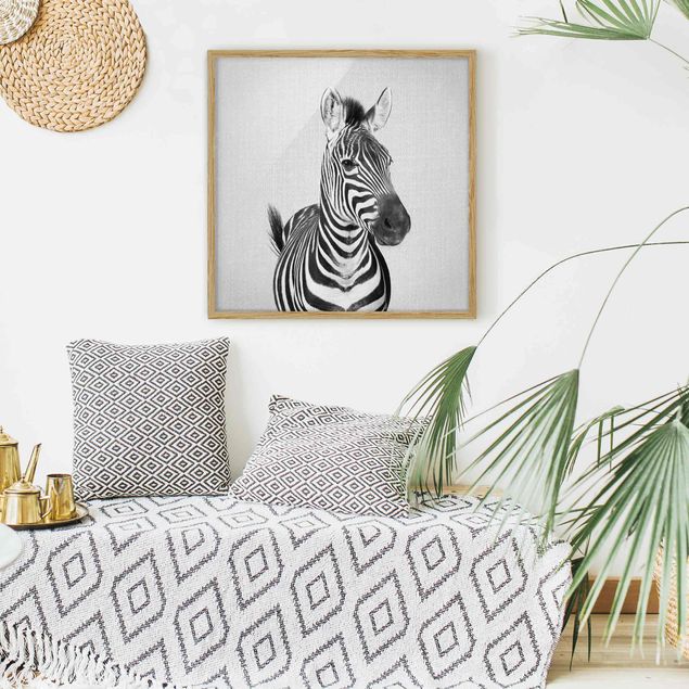Gerahmte Bilder Zebra Zilla Schwarz Weiß