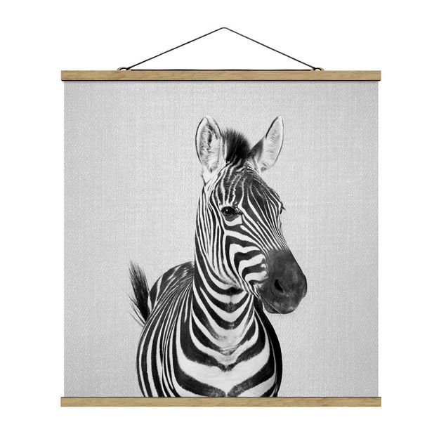 Tiere Poster Zebra Zilla Schwarz Weiß