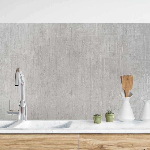 Küchenrückwand 3D-Struktur - Ziegelbeton in warmen Grau